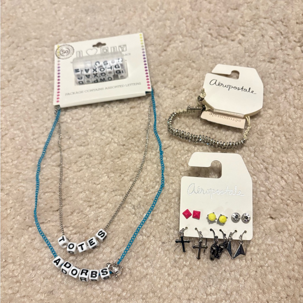 Nwt Lot Of 3 Aeropostale So Y2k Preppy Jewelry Bundle Bracelet Earring Necklace